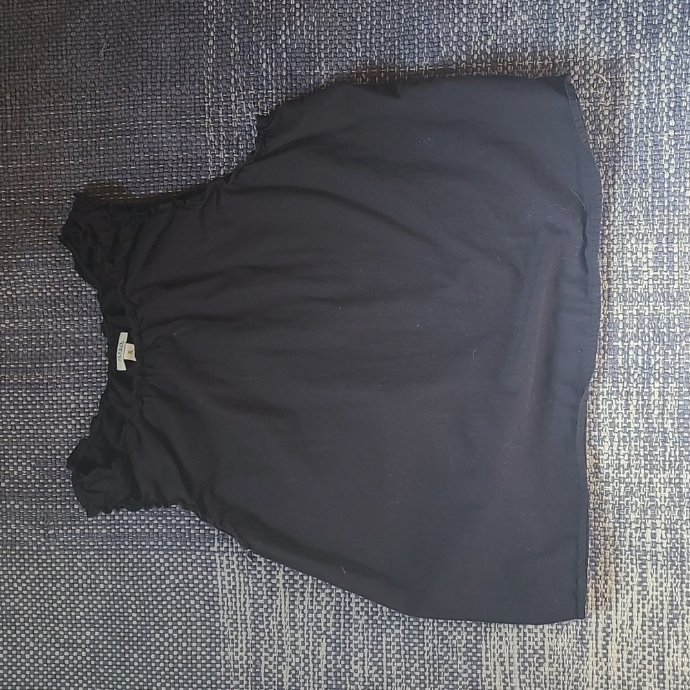 Black Ruffled Sleeve Tank